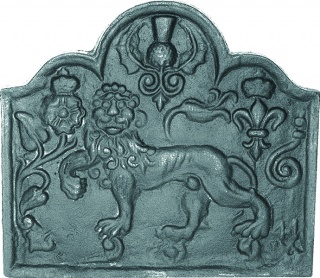 Laughing Lion Twist Cast Iron Fire Back
